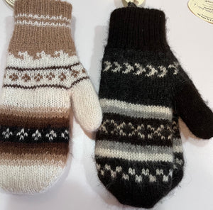 Alpaca Double and Reversible Mittens