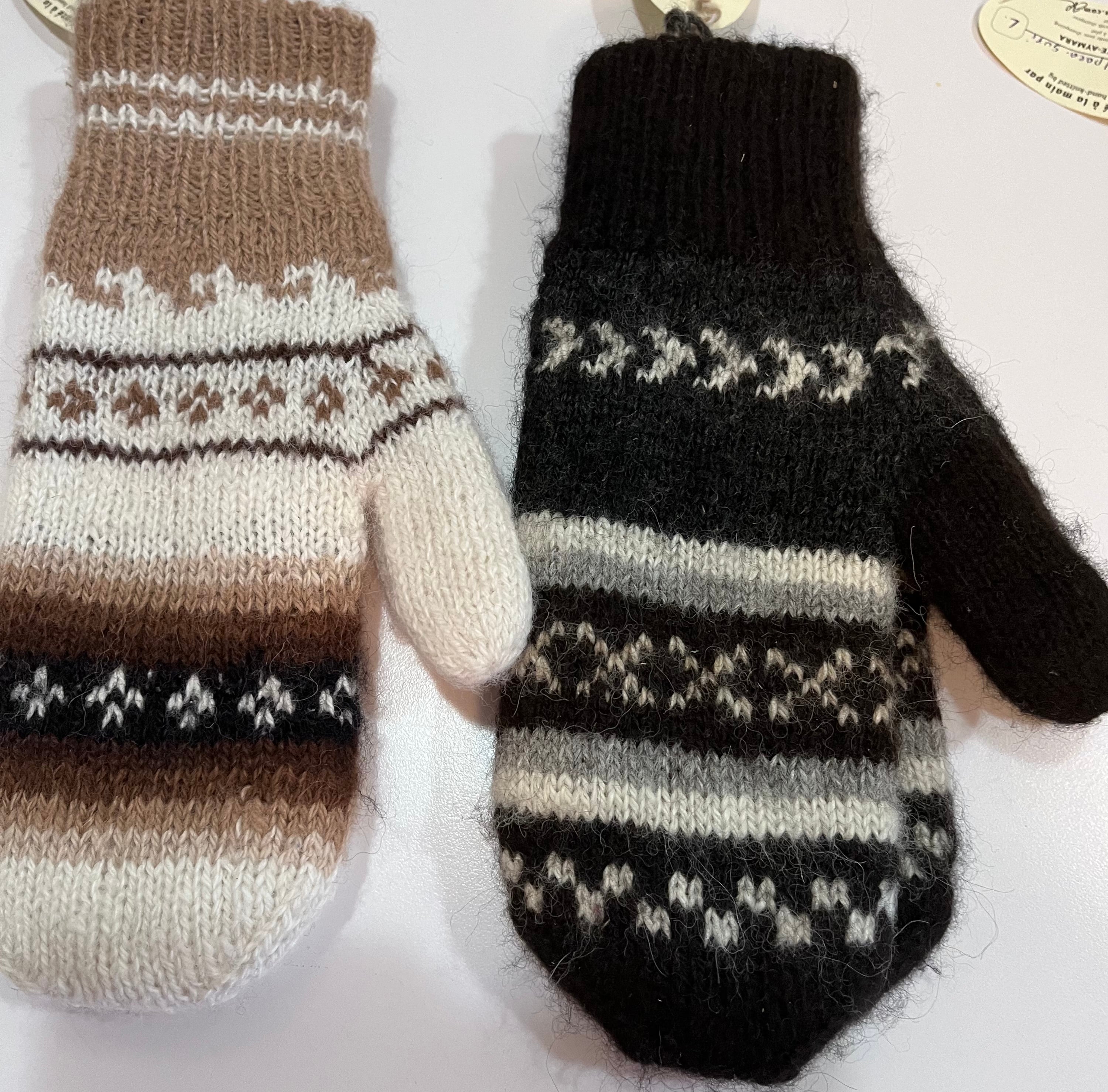 Alpaca Double and Reversible Mittens
