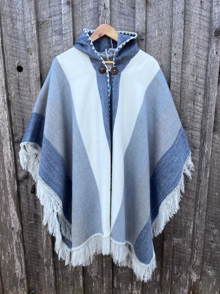 Brushed Alpaca Poncho with Hood
