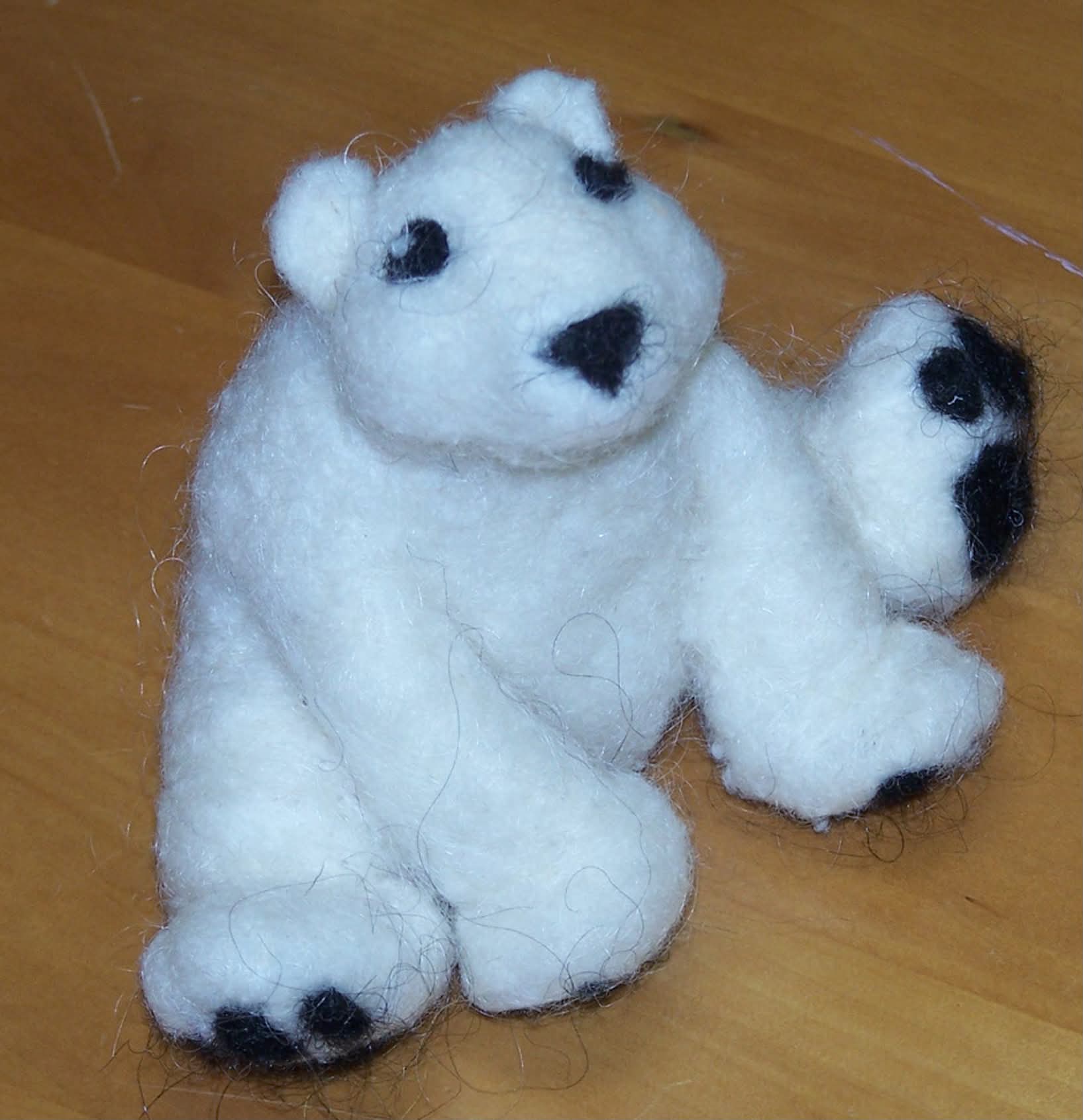 Needle Felted 3D Polar Bear