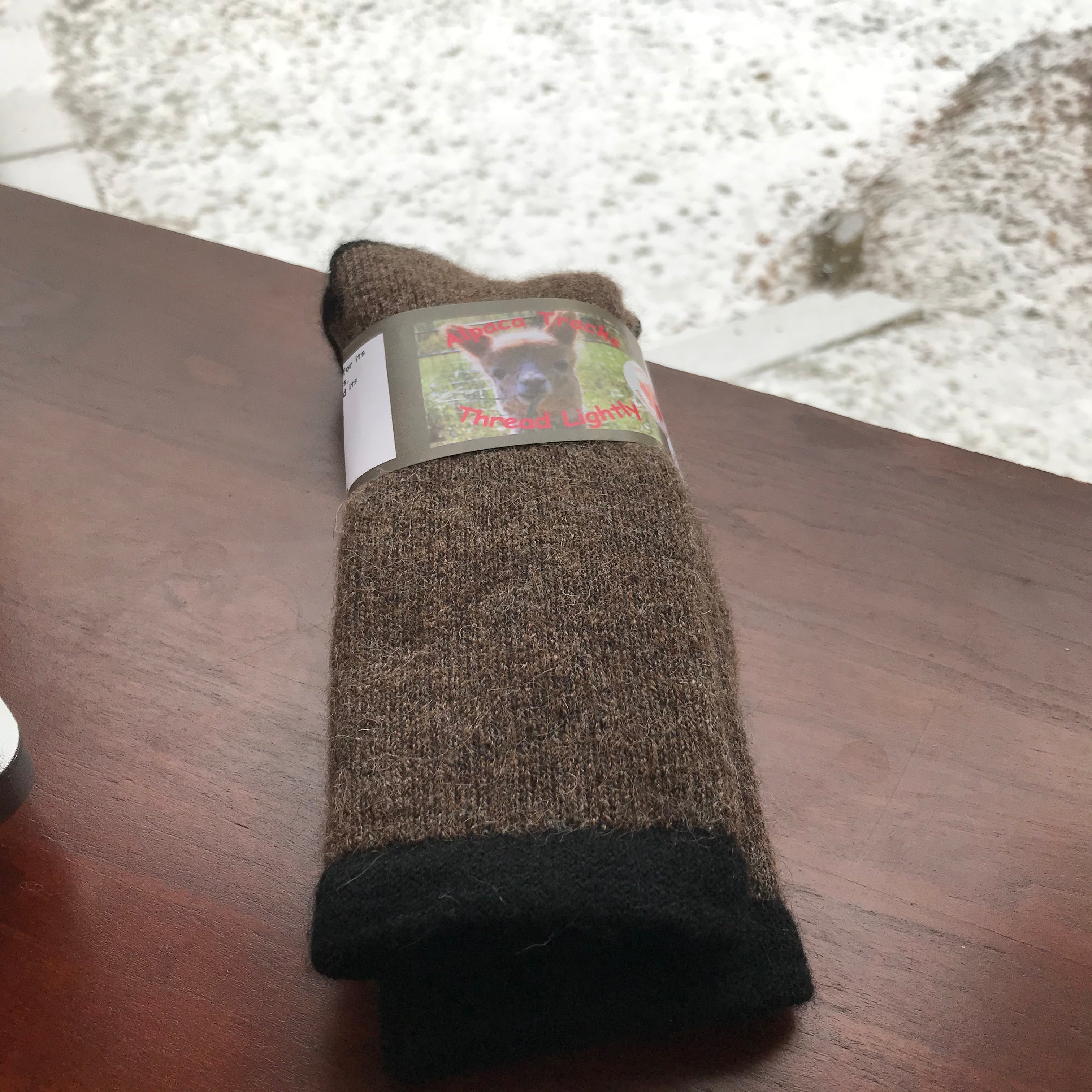 Brown Terry Thermal Alpaca Socks