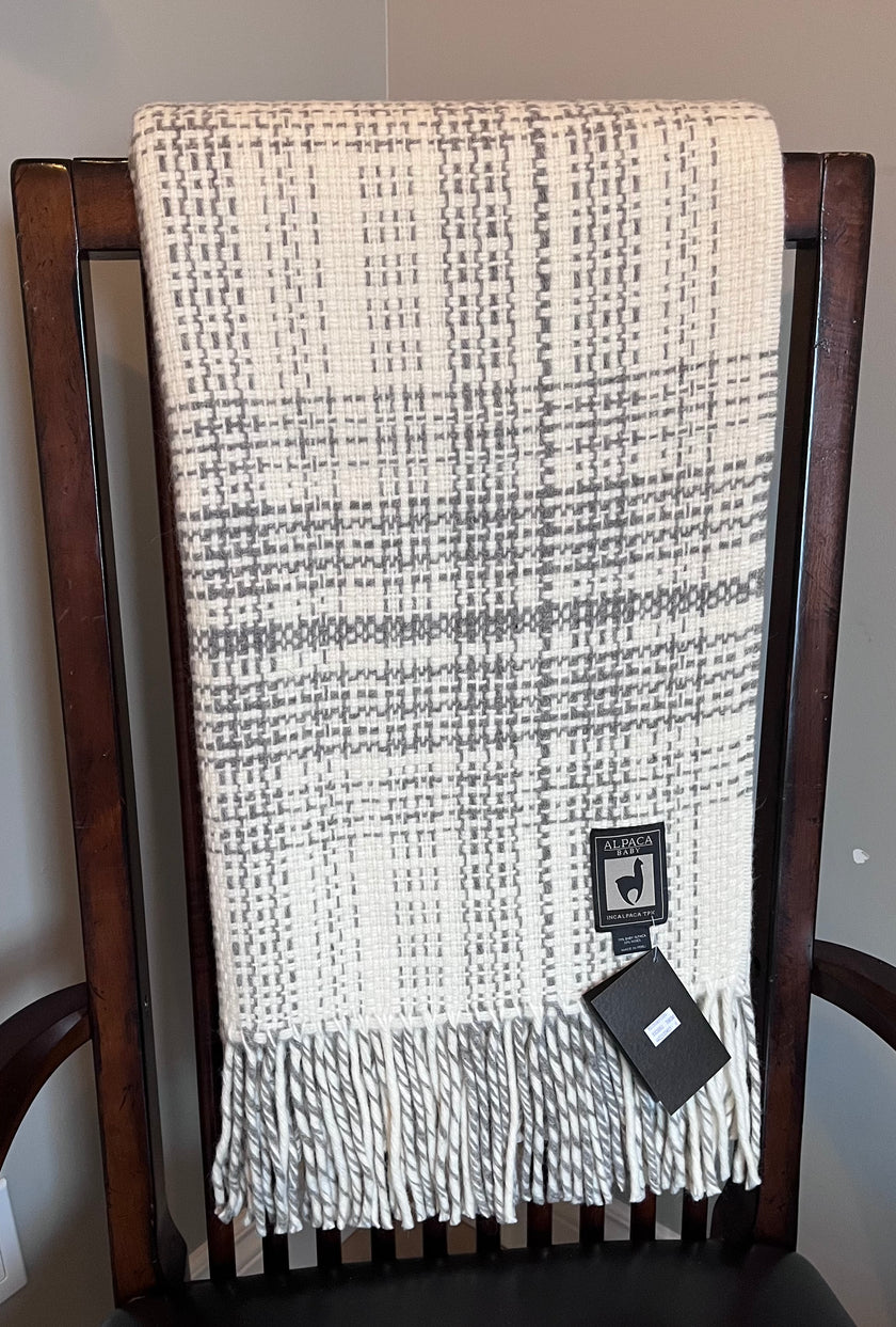 Rustic Plaid Alpaca Throw