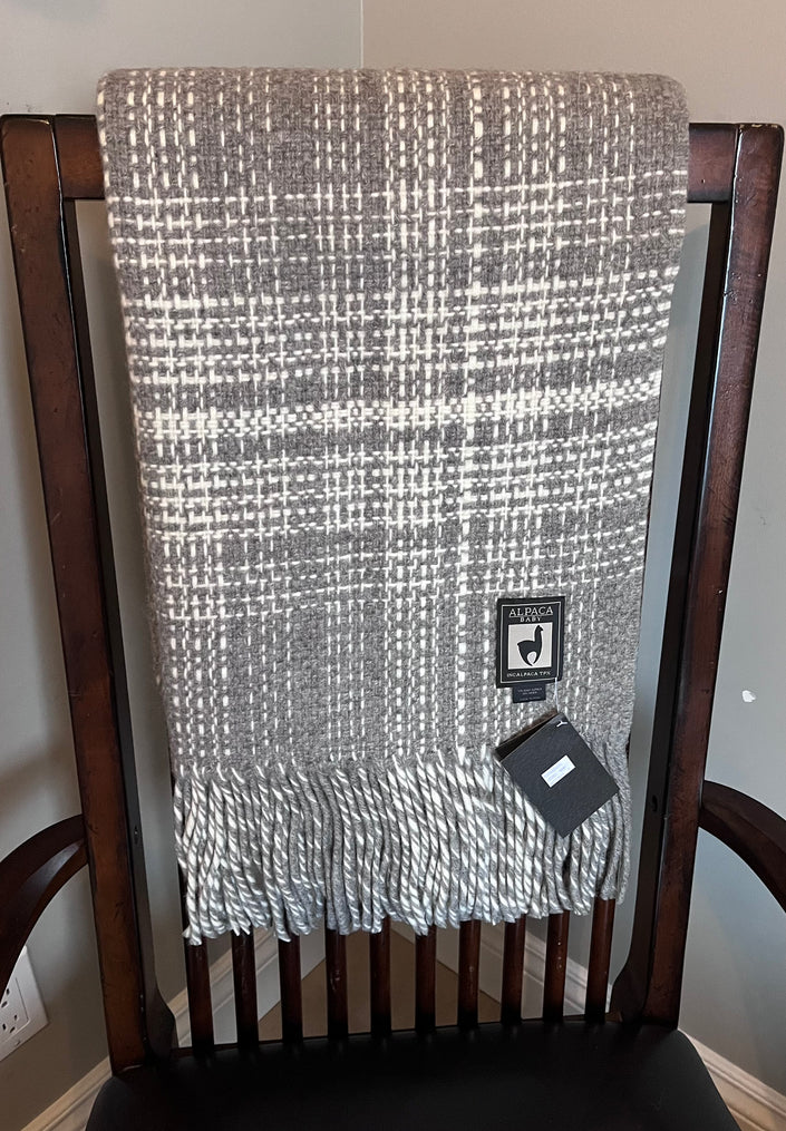 Rustic Plaid Alpaca Throw